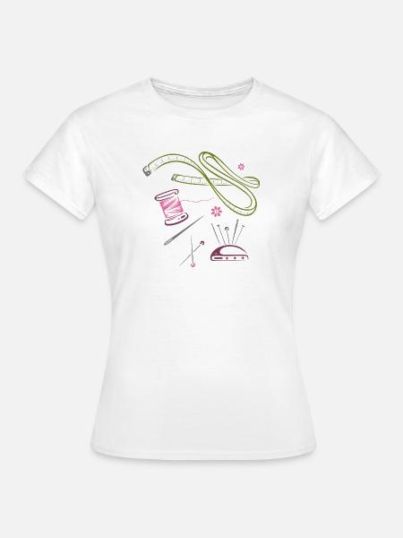 Handarbeit Nähen Mode Modedesigner - Frauen T-Shirt - Weiß