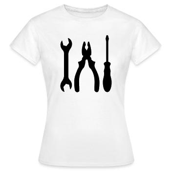 tools - Women's T-Shirt - white - Front - AI Model Female 172 dark (172cm)