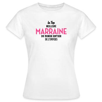 Marraine / Tante / Tata / Famille / Filleul - T-shirt Femme - blanc - Devant - AI Model Female 172 dark (172cm)