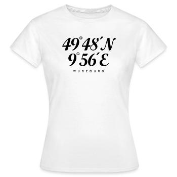 Würzburger Koordinaten Würzburg - Frauen T-Shirt - Weiß - Vorne - AI Model Female 172 dark (172cm)