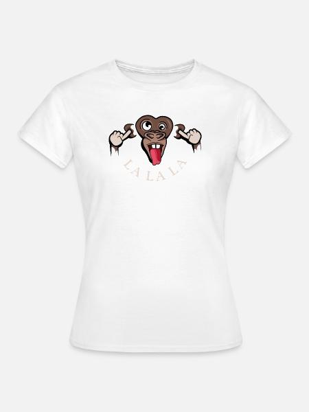 funny monkey lalala symbol illustration tongue - Women's T-Shirt - white