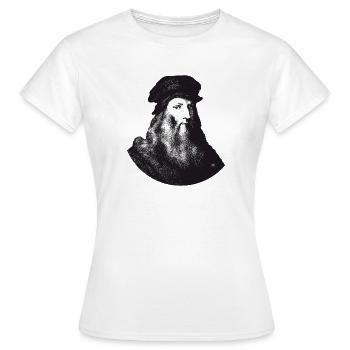 Leonardo da Vinci - T-shirt Femme - blanc - Devant - AI Model Female 172 dark (172cm)