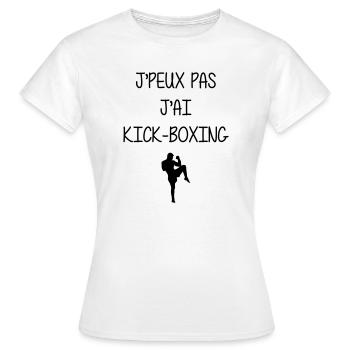 Kickboxing / Kick-Boxeur / Kick Boxing / - T-shirt Femme - blanc - Devant - AI Model Female 172 dark (172cm)