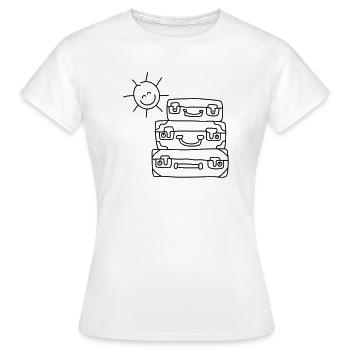koffer sonne urlaub - Frauen T-Shirt - Weiß - Vorne - AI Model Female 172 dark (172cm)