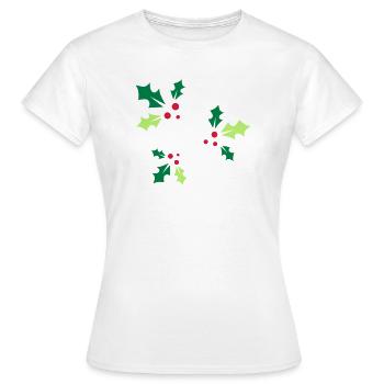 trois branches de palmiers à piqûres avec trois baies rouges - T-shirt Femme - blanc - Devant - AI Model Female 172 dark (172cm)