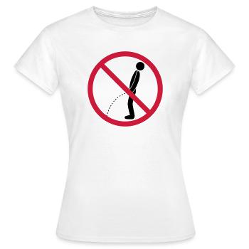 pas de pipi debout interdit bouclier pisse loo - T-shirt Femme - blanc - Devant - AI Model Female 172 dark (172cm)
