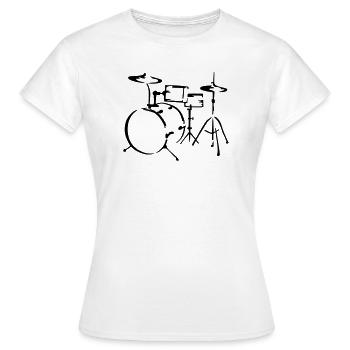drum - Women's T-Shirt - white - Front - AI Model Female 172 dark (172cm)