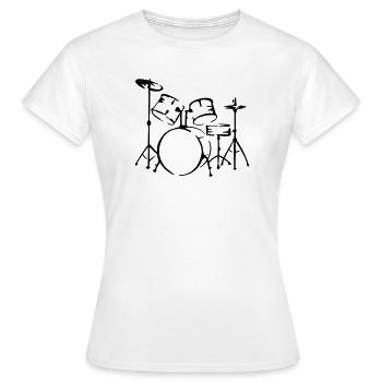 drum - Women's T-Shirt - white - Front - AI Model Female 172 dark (172cm)
