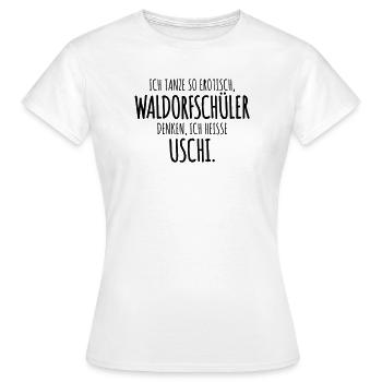 wortwitz waldorf humor - Frauen T-Shirt - Weiß - Vorne - AI Model Female 172 dark (172cm)