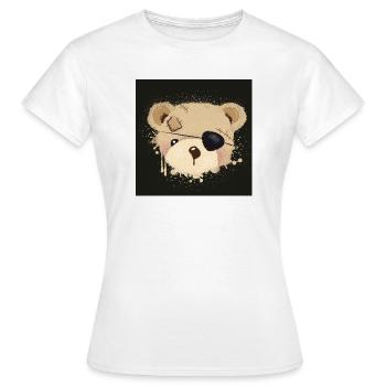graffiti en peluche pirate avec cache-oeil - T-shirt Femme - blanc - Devant - AI Model Female 172 dark (172cm)