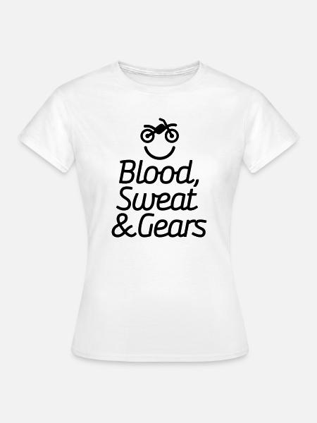 Blood sweat & gears - Motocross - Motorcycle - Dame-T-shirt - hvid