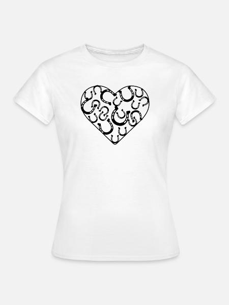 Hufeisen Herz - Frauen T-Shirt - Weiß
