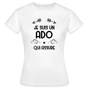 Teenager / Jugendliche / Jugendlicher / Kind - Frauen T-Shirt - Weiß - Vorne - AI Model Female 172 dark (172cm)