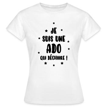 Teenager / Jugendliche / Jugendlicher / Kind - Frauen T-Shirt - Weiß - Vorne - AI Model Female 172 dark (172cm)