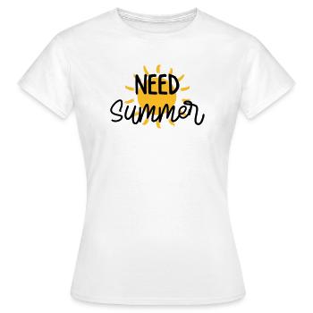 été / vacances / plage / soleil / mer - T-shirt Femme - blanc - Devant - AI Model Female 172 dark (172cm)