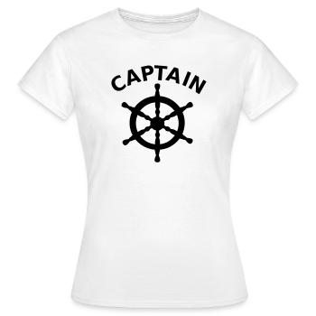 Captain Nautical Ship's Wheel - Women's T-Shirt - white - Front - AI Model Female 172 dark (172cm)