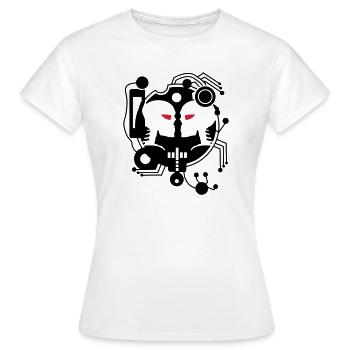 Cyber Love Schaltkreis mit zwei Cyborgs - Frauen T-Shirt - Weiß - Vorne - AI Model Female 172 dark (172cm)