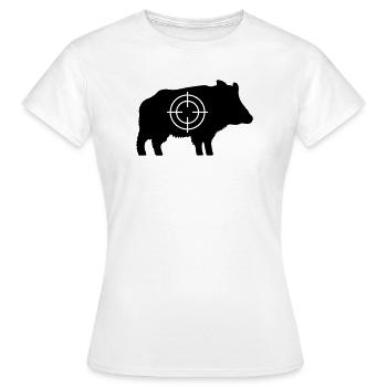 Wildschwein mit Fadenkreuz - Frauen T-Shirt - Weiß - Vorne - AI Model Female 172 dark (172cm)