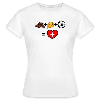 Équipe nationale de football de la Suisse - T-shirt Femme - blanc - Devant - AI Model Female 172 dark (172cm)