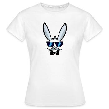 Il | Lapin de Pâques Visage Lapins de Pâques Joyeuses Pâques - T-shirt Femme - blanc - Devant - AI Model Female 172 dark (172cm)