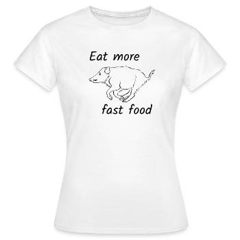 Mangez plus de fast-food - T-shirt Femme - blanc - Devant - AI Model Female 172 dark (172cm)