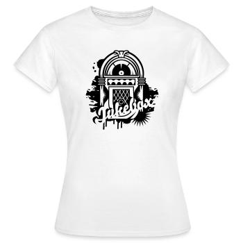 Jukebox dans le style Stencil Street Art avec typographie - T-shirt Femme - blanc - Devant - AI Model Female 172 dark (172cm)
