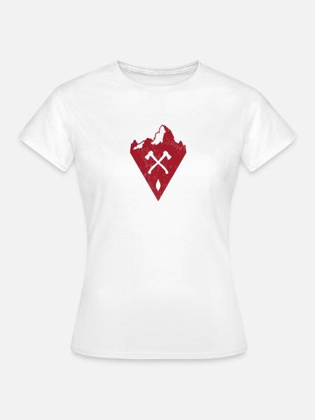 Outdoor - Axt & Berge - Frauen T-Shirt - Weiß