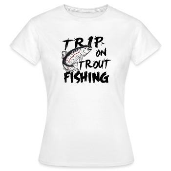 Pêche : Trip on trout fishing - T-shirt Femme - blanc - Devant - AI Model Female 172 dark (172cm)