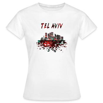 Tel Aviv Skyline / Cadeau Israël ville - T-shirt Femme - blanc - Devant - AI Model Female 172 dark (172cm)