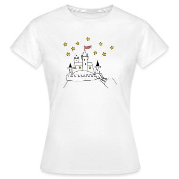 Schloss - Frauen T-Shirt - Weiß - Vorne - AI Model Female 172 dark (172cm)