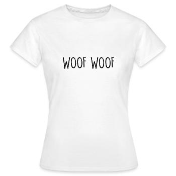 WOOF WOOF Hund wau wau - Frauen T-Shirt - Weiß - Vorne - AI Model Female 172 dark (172cm)