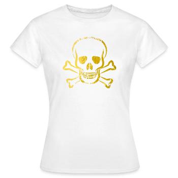 Totenkopf - Skull - Skull & Bones - Frauen T-Shirt - Weiß - Vorne - AI Model Female 172 dark (172cm)