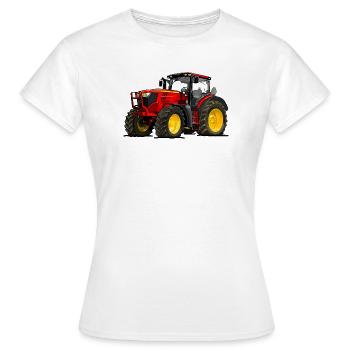 Tracteur rouge - T-shirt Femme - blanc - Devant - AI Model Female 172 dark (172cm)