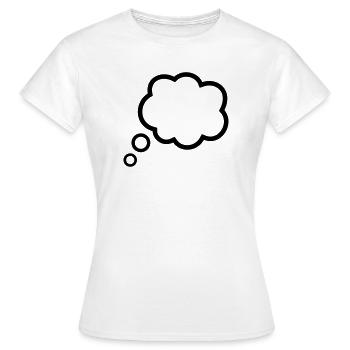 Thinking Bubble Comic Pensée Bulle Bulle Pensées - T-shirt Femme - blanc - Devant - AI Model Female 172 dark (172cm)