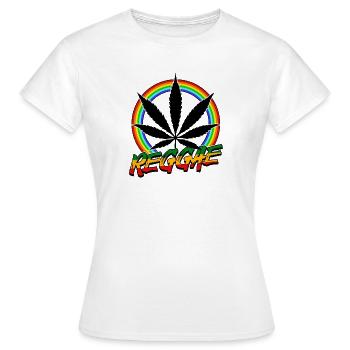 Reggae Rastafari Jamaïque Reggaeton Rasta Ragga Jah - T-shirt Femme - blanc - Devant - AI Model Female 172 dark (172cm)