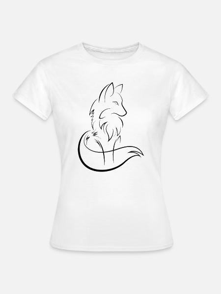 Fuchs Zeichnung Skizze Kunst Waldtiere Symbol - Frauen T-Shirt - Weiß