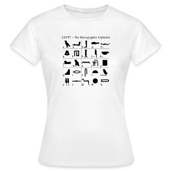 Alphabet hiéroglyphique - T-shirt Femme - blanc - Devant - AI Model Female 172 dark (172cm)