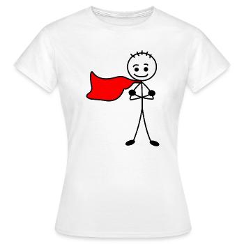 Heldenjunge mit rotem Umhang - Frauen T-Shirt - Weiß - Vorne - AI Model Female 172 dark (172cm)