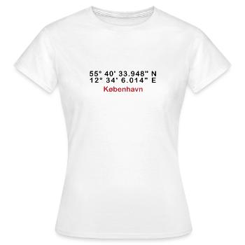 København Rot Typografie - Frauen T-Shirt - Weiß - Vorne - AI Model Female 172 dark (172cm)