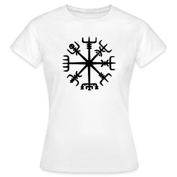 Symbole viking de Vegvisir - Panneaux indicateurs vikings - T-shirt Femme - blanc - Devant - AI Model Female 172 dark (172cm)