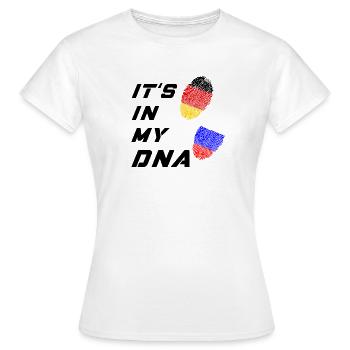 C'est dans mon ADN l'Allemagne et la Russie - T-shirt Femme - blanc - Devant - AI Model Female 172 dark (172cm)