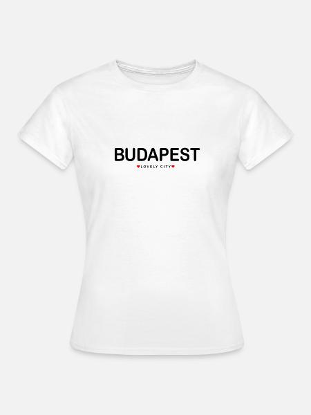 Budapest – Lovely City mit Herz - Frauen T-Shirt - Weiß