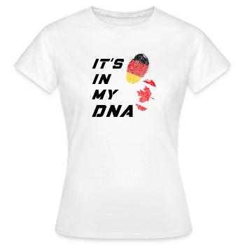 C'est dans mon ADN l'Allemagne et le Canada - T-shirt Femme - blanc - Devant - AI Model Female 172 dark (172cm)