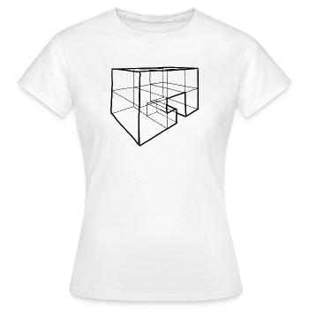 Block in Perspektive Zeichnung - Frauen T-Shirt - Weiß - Vorne - AI Model Female 172 dark (172cm)