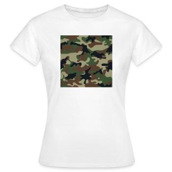 Motifs de camouflage traditionnels tapissés - T-shirt Femme - blanc - Devant - AI Model Female 172 dark (172cm)