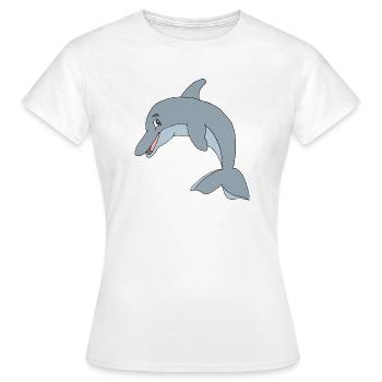 delphin - Frauen T-Shirt - Weiß - Vorne - AI Model Female 172 dark (172cm)