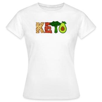 Alimentation saine Ketogen Vegetarian Vegan - T-shirt Femme - blanc - Devant - AI Model Female 172 dark (172cm)