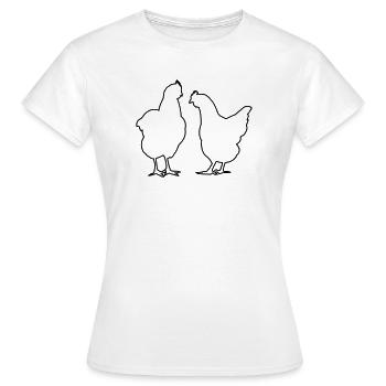 Hühner Hennen Huhn Federvieh Geflügel - Frauen T-Shirt - Weiß - Vorne - AI Model Female 172 dark (172cm)