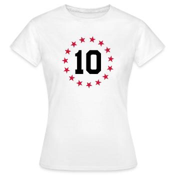 Number 10 - Women's T-Shirt - white - Front - AI Model Female 172 dark (172cm)