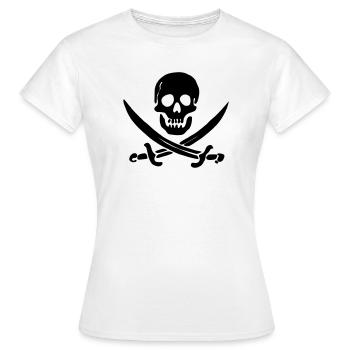 Crâne de crâne de drapeau pirate - T-shirt Femme - blanc - Devant - AI Model Female 172 dark (172cm)